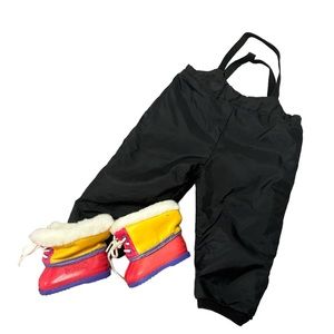 American Girl Doll 1997 Terrific Tubing Outfit Black Snow Pants & Boots Only GUC